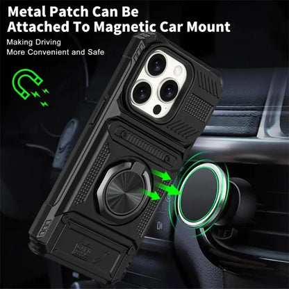 Military Quality Case for Iphone 11 13 14 15 16 Pro Max Magnetic Rotated Ring Kickstand Heavy Duty Drop Protection Wallet Cover